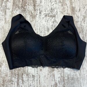 48 // Akklian Black Lace Comfort Wire Free Sleep Bralette